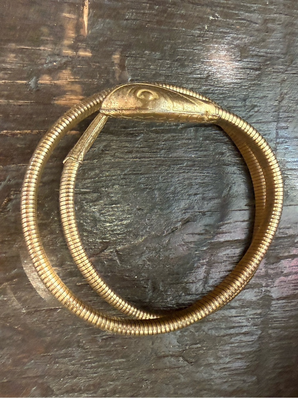 Vintage Snake Cuff Bracelet - Brass RARE - Picture 8 of 8